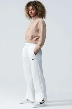 Nike Beige Mini Swoosh Quarter Zip Top-beis -Tienda Barata Deporte U09406s3