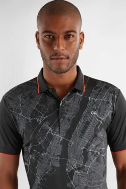 Calvin Klein Golf NYC Print Black Polo Shirt -Tienda Barata Deporte U25897s4