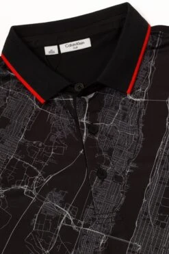 Calvin Klein Golf NYC Print Black Polo Shirt -Tienda Barata Deporte U25897s7