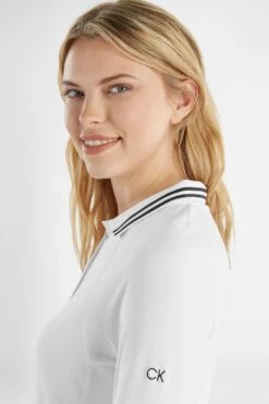 Calvin Klein Golf Blair Long Sleeve White Polo Shirt -Tienda Barata Deporte U25903s4