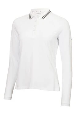 Calvin Klein Golf Blair Long Sleeve White Polo Shirt -Tienda Barata Deporte U25903s5