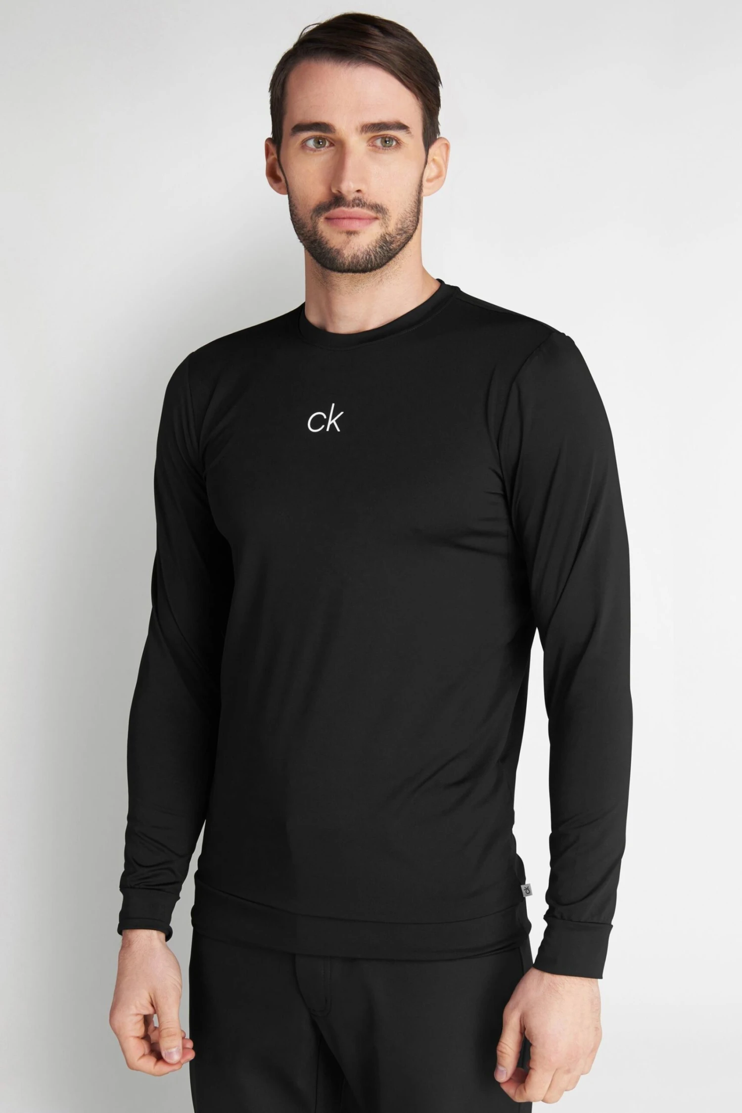 Calvin Klein Golf Black CK Chest Print Sweat Top 1 Calvin Klein Golf Black CK Chest Print Sweat Top