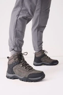 Next Grey Waterproof Walking Boots-Gris
