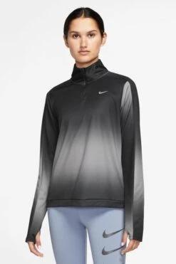 Nike Black Dri-FIT Swoosh Printed Half-Zip Top-Negro -Tienda Barata Deporte U78763