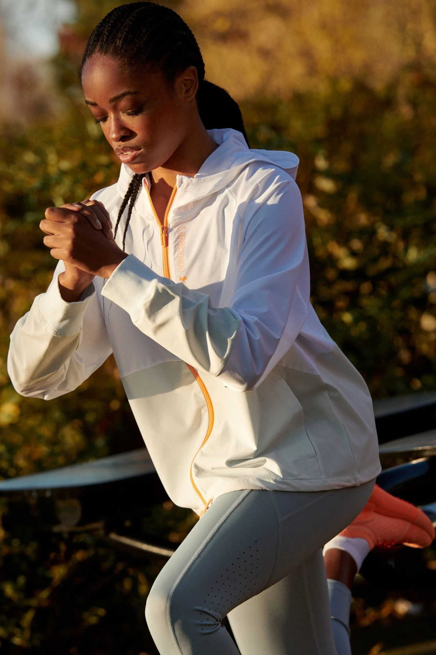 Under Armour Woven Full-Zip White Jacket 2 Under Armour Woven Full-Zip White Jacket - Imagen 2