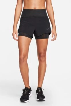 Nike Black Run Dri-FIT Mid-Rise 3-inch 2-in-1 Shorts