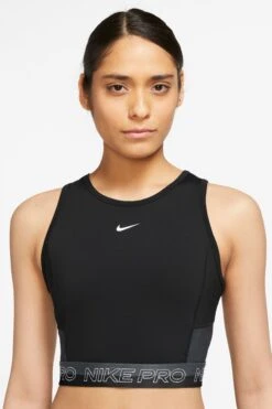 Nike Black Pro Dri-FIT Femme Cropped Vest-Negro